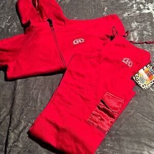 Mudd Red Track Pants & Hoodie Set
